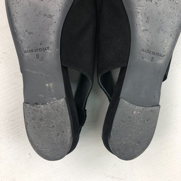 EVERLANE Women's Size 8 Black Suede The V Slingback Pointed Toe Flats Shoes - Picture 9 of 11